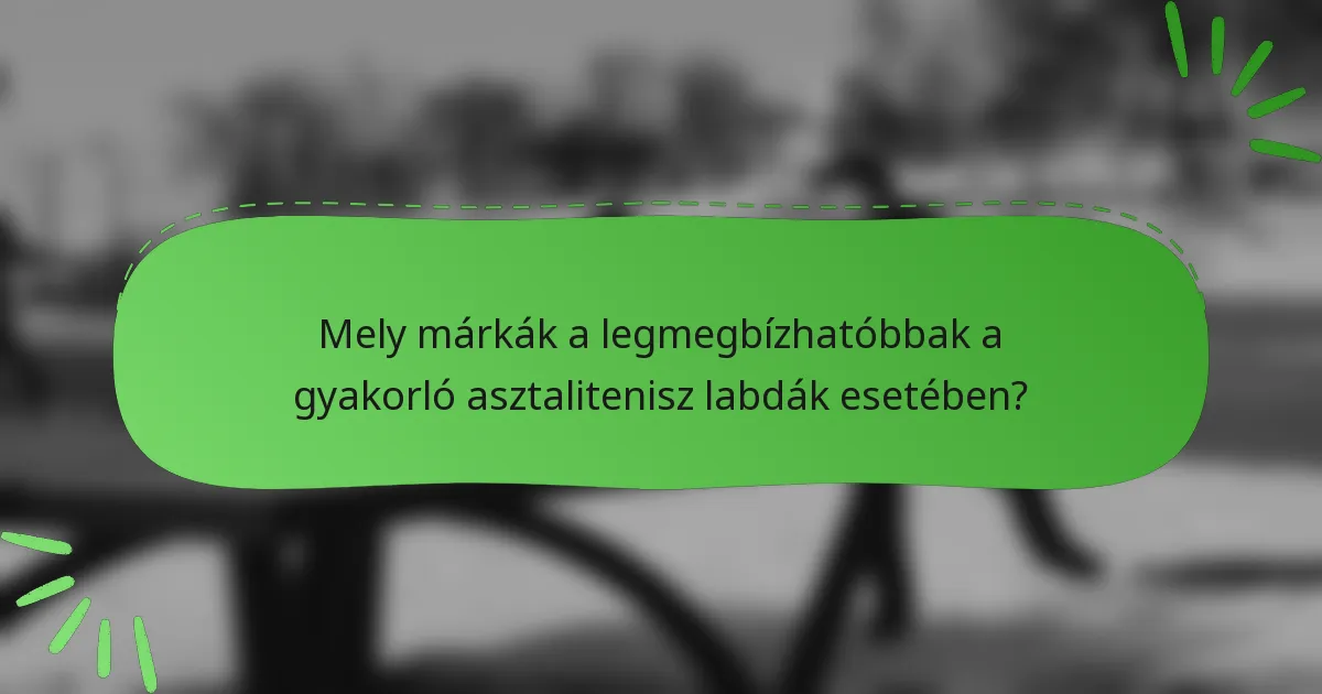 Mely márkák a legmegbízhatóbbak a gyakorló asztalitenisz labdák esetében?